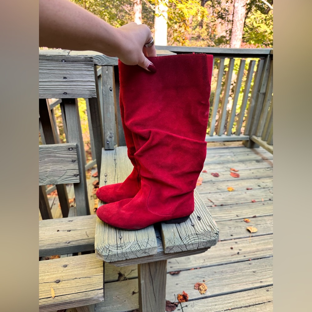 Red Gianni Bini Knee High Boot size 7